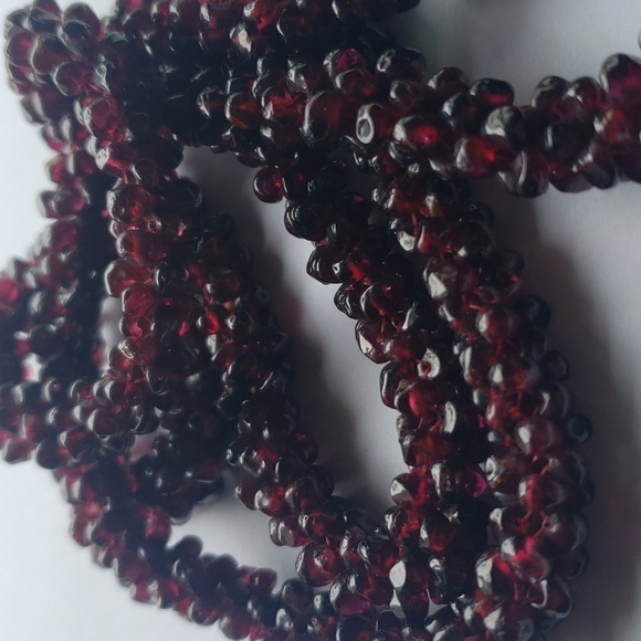 VTG 36" Raw Garnet Rope Necklace - Picture 1 of 5